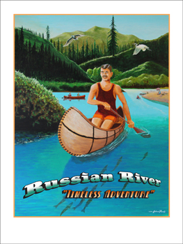 Russian River Art Poster - Wine Country Art Posters & Art by Warren R. Percell Sr. - a Califonia Artist