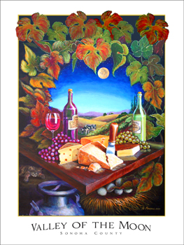 Valley of the Moon Art Poster - Wine Country Art Posters & Art by Warren R. Percell Sr. - A California Artist